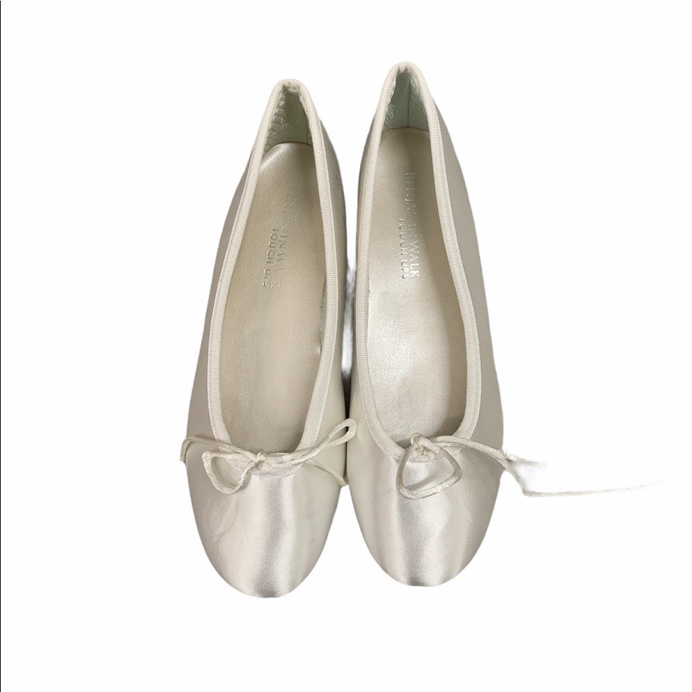 Dyeables white satin ballet flats